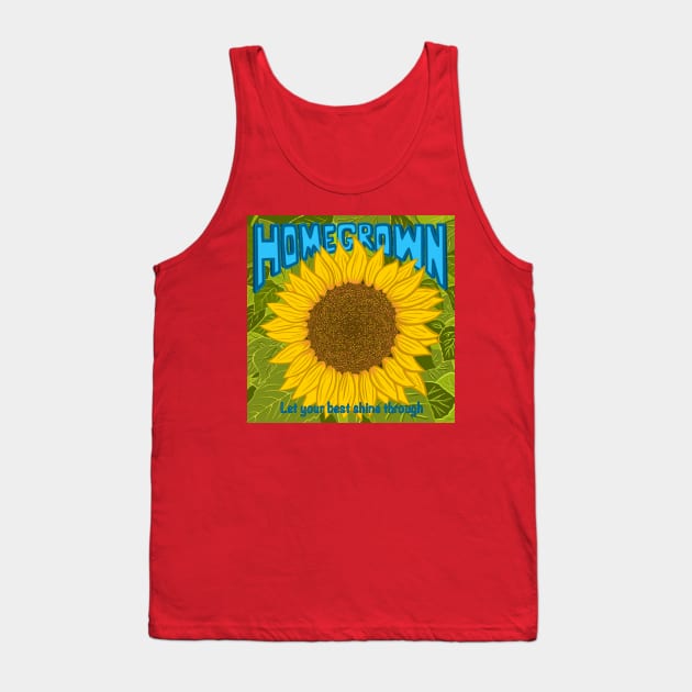Homegrown Sunflower Tank Top by doubletony